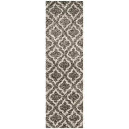 Safavieh Sgh-Hudson Shag Power Loomed Runner RugGrey & Ivory 2 ft. 3 in. x 6 ft. SGH284B-26